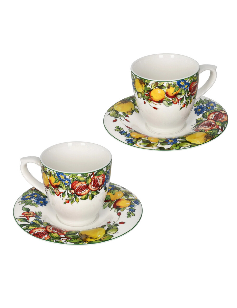 Set 2 cesti cu farfurie pentru ceai, Prospero, Brandani, 14.5x7.5 cm, 100 ml, portelan New Bone China - imagine 3